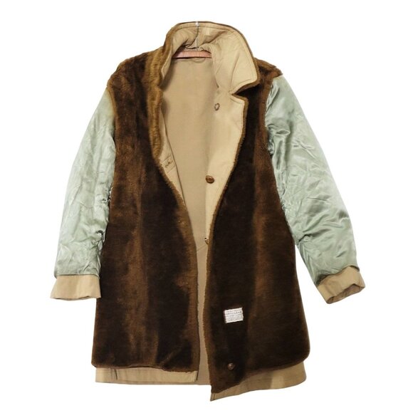 Vintage 70s Mighty Mac Out O'Gloucester Faux Fur Lined Coat Mens Size 40 Sherpa - Picture 5 of 10